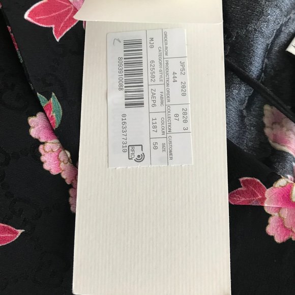 GUCCI Black Silk Peony Print Bowling Shirt - Picture 4 of 9